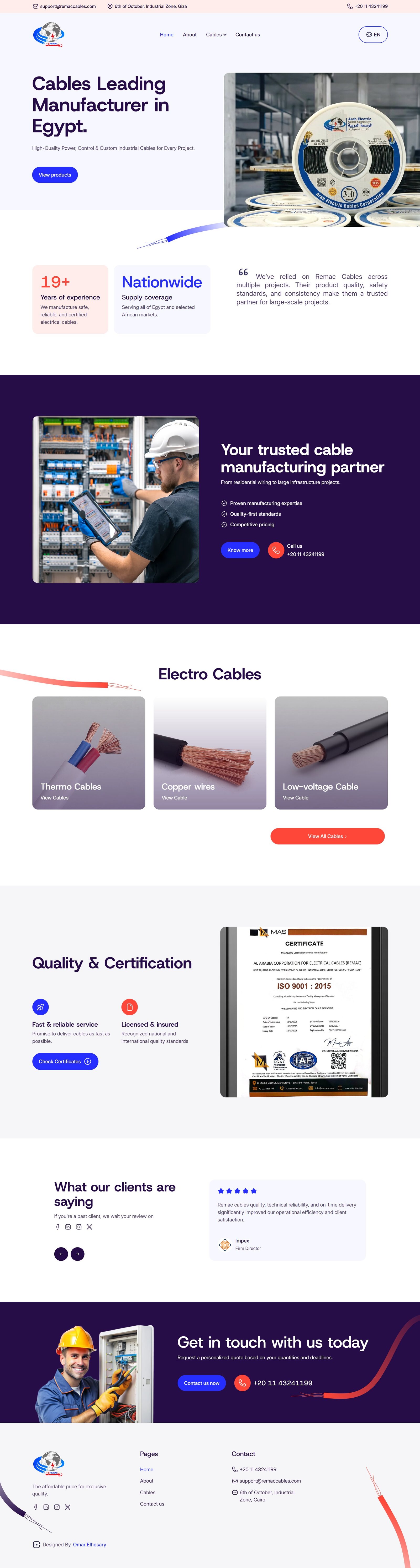 Remac Remac Cables | Leading Cable Manufacturer in Egypt
